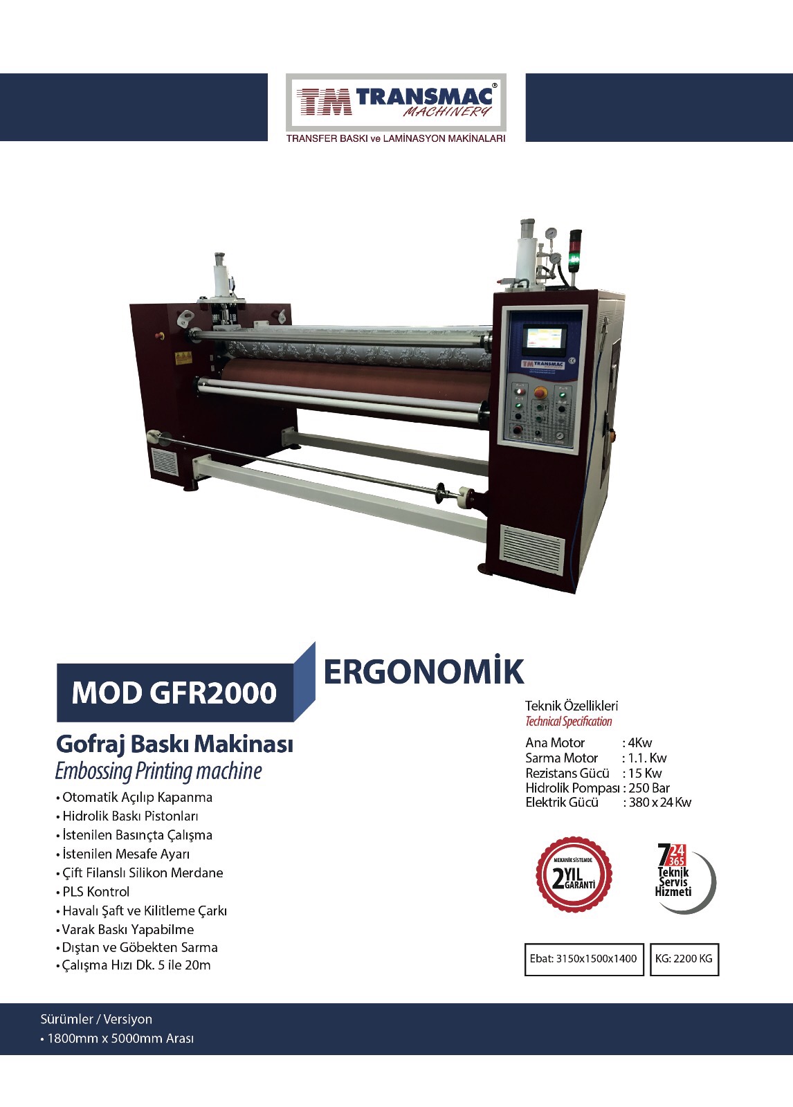 Gofraj Baskı Makinası